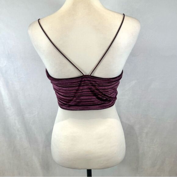 Wild Fable plum burgundy wine velvet ribbed crop top size medium - Picture 5 of 7
